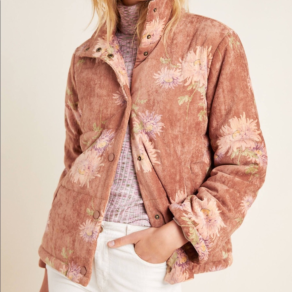 Anthropologie Corduroy Edie Puffer Jacket M